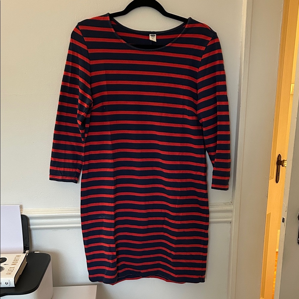 Old Navy Red and Navy Striped Mini Dress